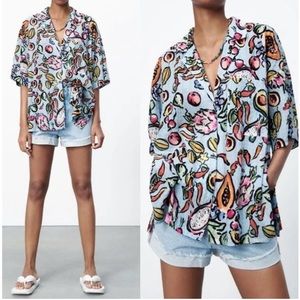 Zara Multicolor Button Down Shirt